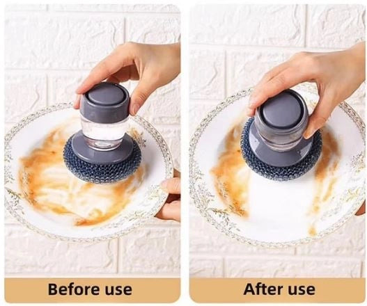 2-in-1 Soap Dispensing Dish Brush (Pack of 2) – Press & Clean | No Mess, No Refills