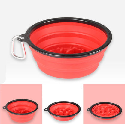 Outdoor Portable Pet Collapsible Slow Food Bowl 1