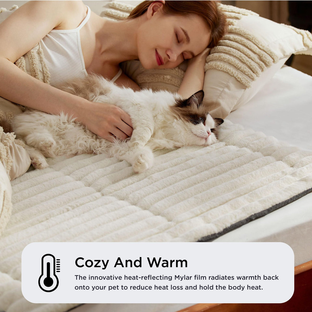 Self-Warming Pet Mat Cozy Warm Soft Thick Corduroy Fleece 5