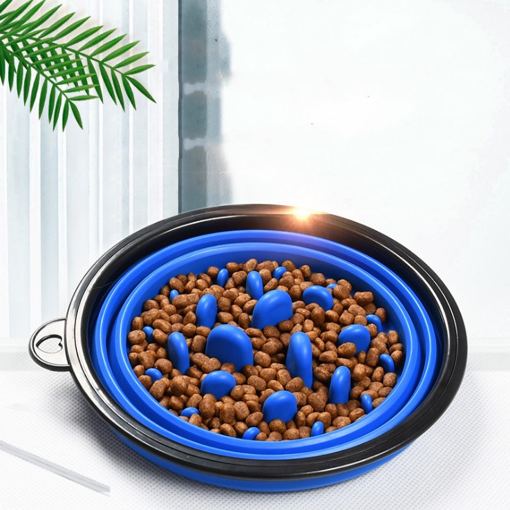 Outdoor Portable Pet Collapsible Slow Food Bowl 