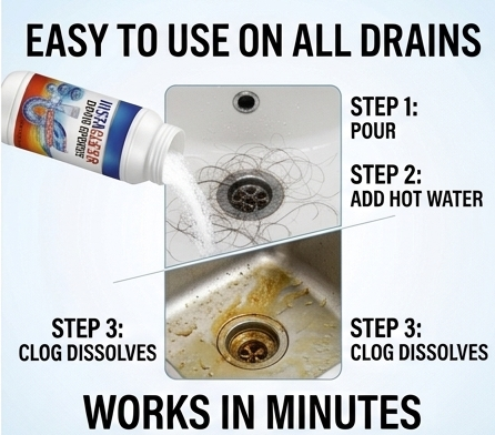 InstaClear Drain Powder – Dissolves Clogs in Minutes, No Harsh Chemicals (4-Pack)