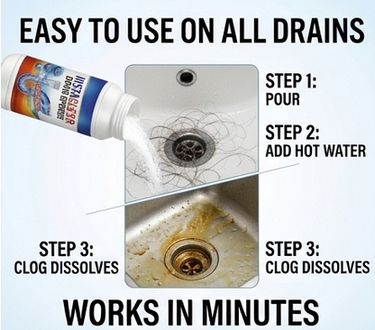 InstaClear Drain Powder – Dissolves Clogs in Minutes, No Harsh Chemicals (4-Pack)