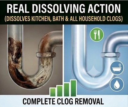 InstaClear Drain Powder – Dissolves Clogs in Minutes, No Harsh Chemicals (4-Pack)