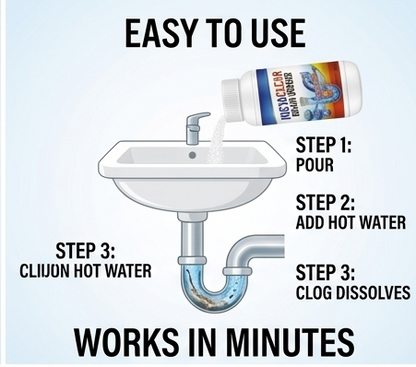 InstaClear Drain Powder – Dissolves Clogs in Minutes, No Harsh Chemicals (4-Pack)